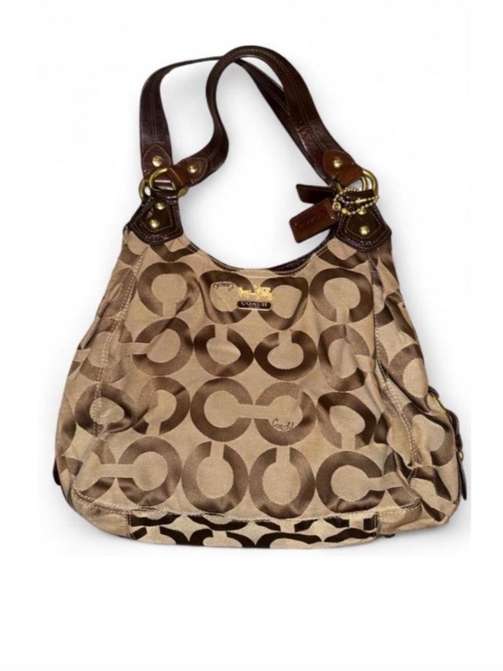 Vintage Coach Madison Op Art Maggie Carryall Shoulder Purse (STYLE F10597)